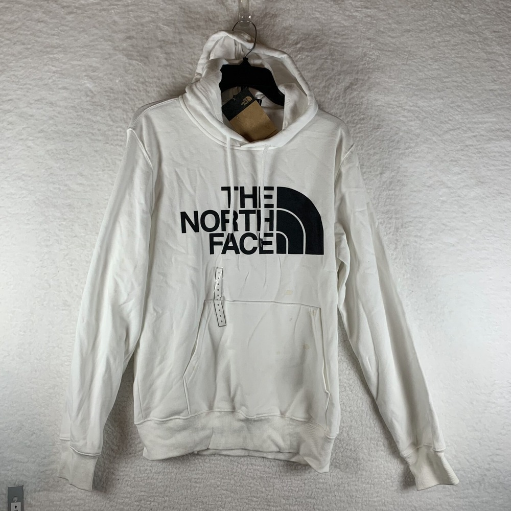 The North Face Hoodie Men Small Gray Cotton Drawstring Long Sleeve Pullover 6756